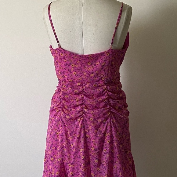 Nordstrom All in Favor Pink Ruched Floral Dress L - Picture 2 of 4